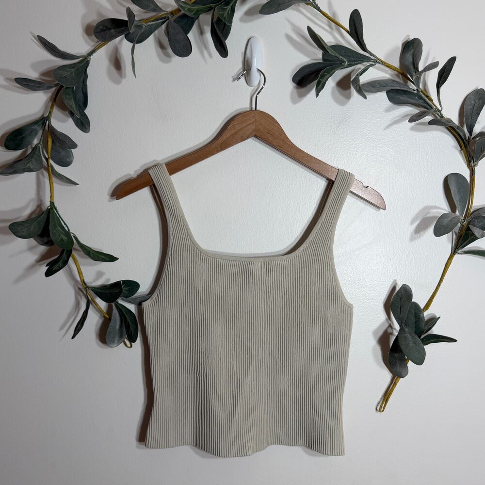 Babaton Taupe Ribbed Tank